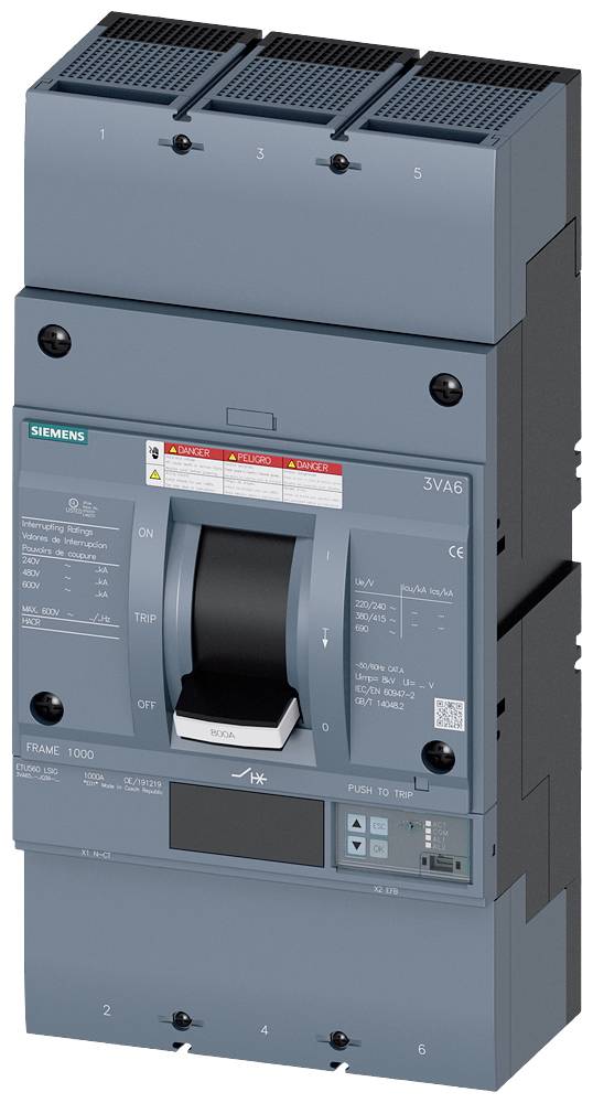 Siemens 3VA6580-7JQ36-2AA0 automatski prekidač 3 pol. 800 A