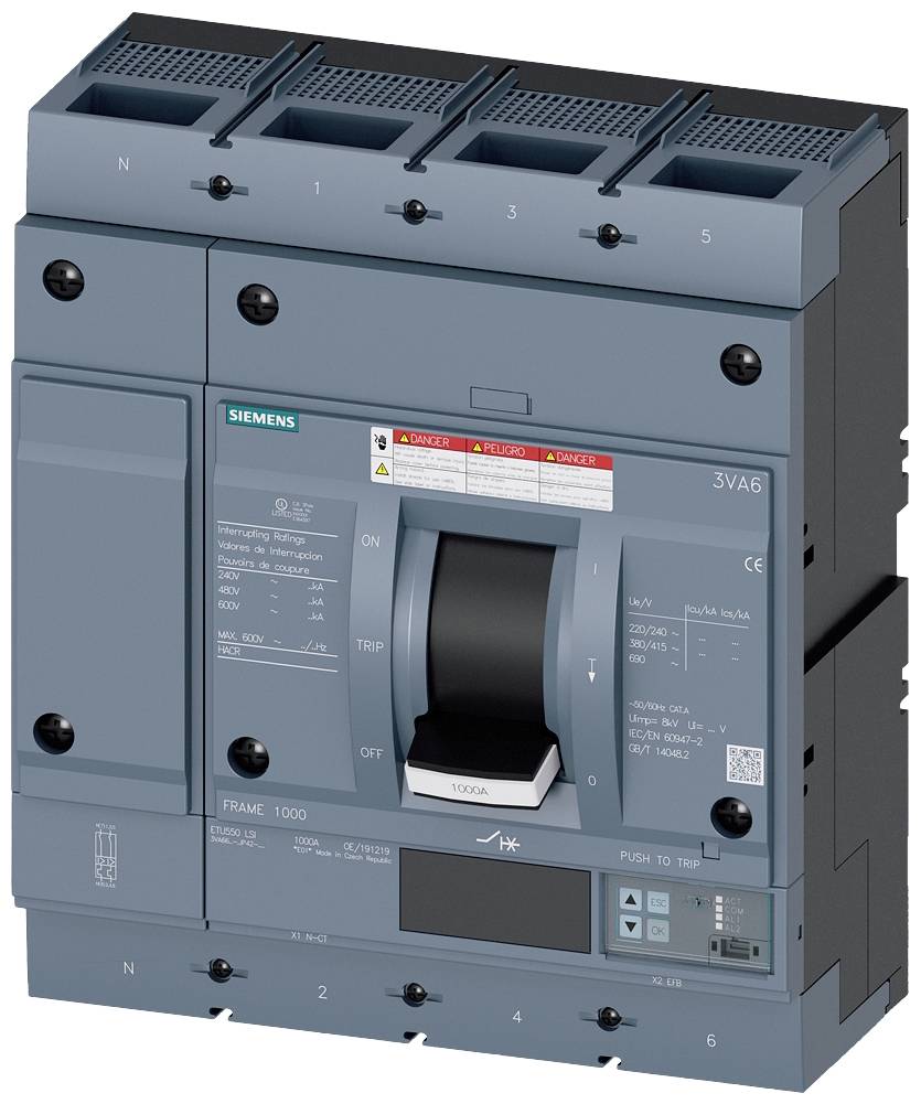 Siemens 3VA6610-6JP42-0AA0 automatski prekidač 4 pol. 1000 A