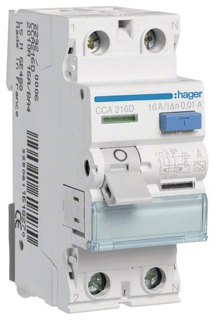 Hager FID zastitni prekidac CCA216D 2-polni 16 A 0.01 A 230 V