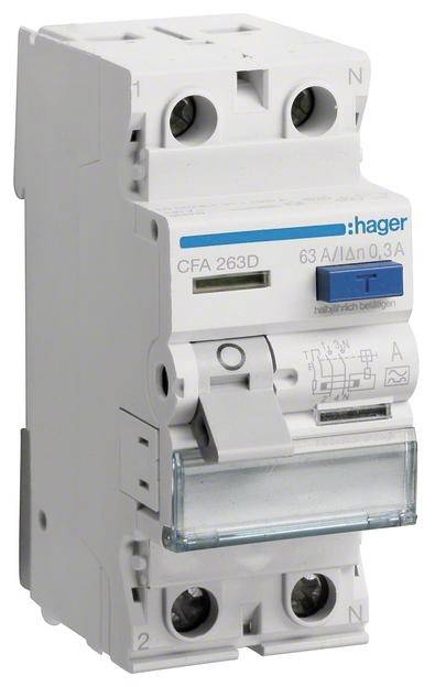 Hager FID zastitni prekidac CFA263D 2-polni 63 A 0.3 A 230 V