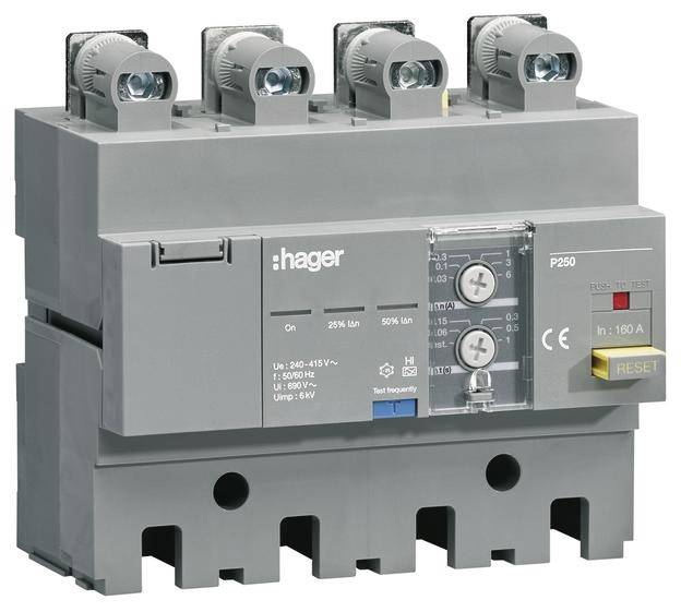 Hager FID zastitni prekidac HBT160H 4-polni 160 A 30 mA 6 A 220 V 415 V