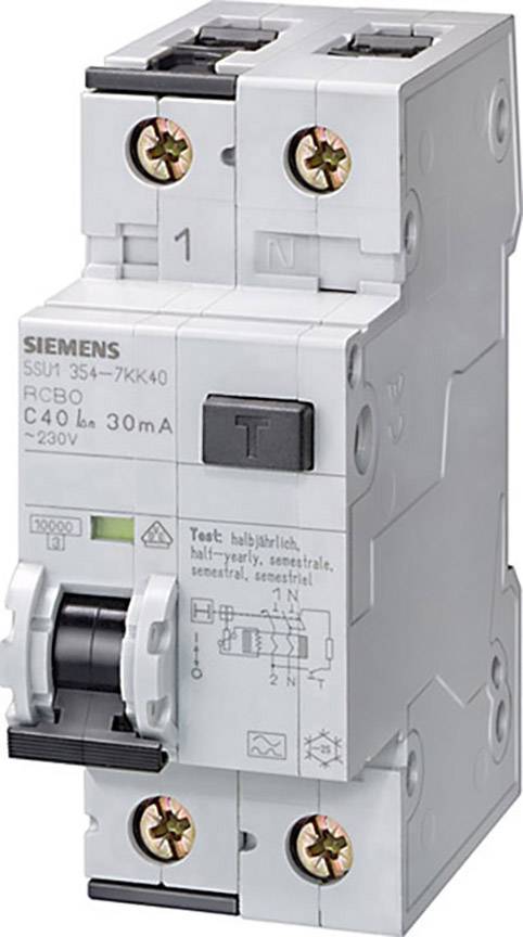 Siemens FID/LS automatski zastitni prekidac 5SU1354-6KK13 2-polni 13 A 0.03 A 230 V