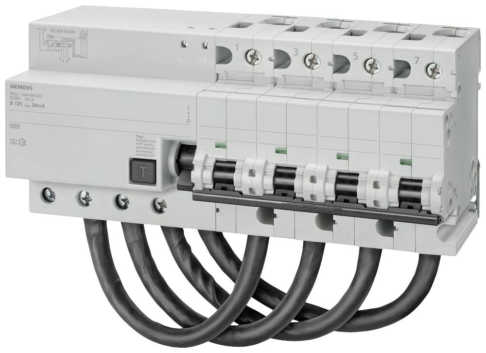 Siemens FID/LS automatski zastitni prekidac 5SU16447WK82 tip A C karakteristika 10 kA 300 mA 125 A 0.3 A 400 V
