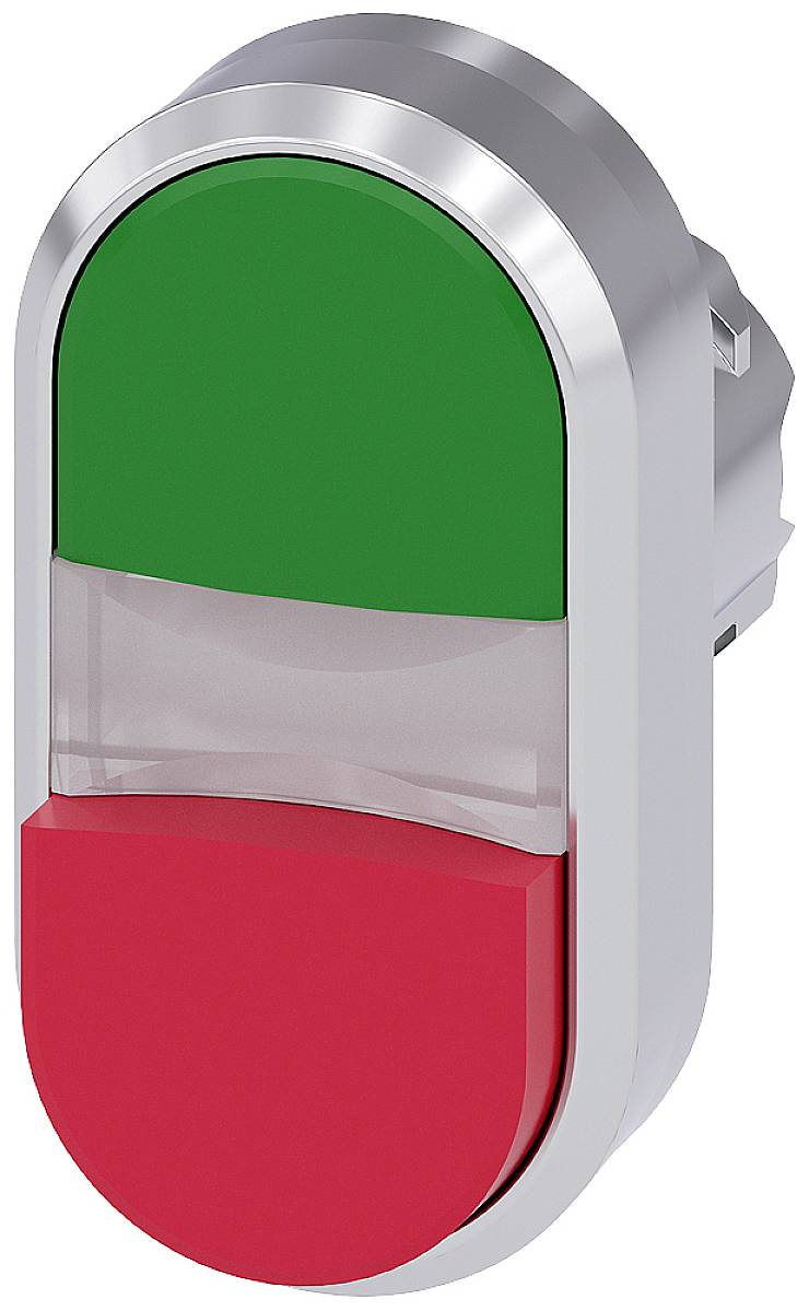 Siemens 3SU1050-3BB42-0AA0 dupli taster srebrna, zelena, crvena IP66, IP67, IP69/IP69K