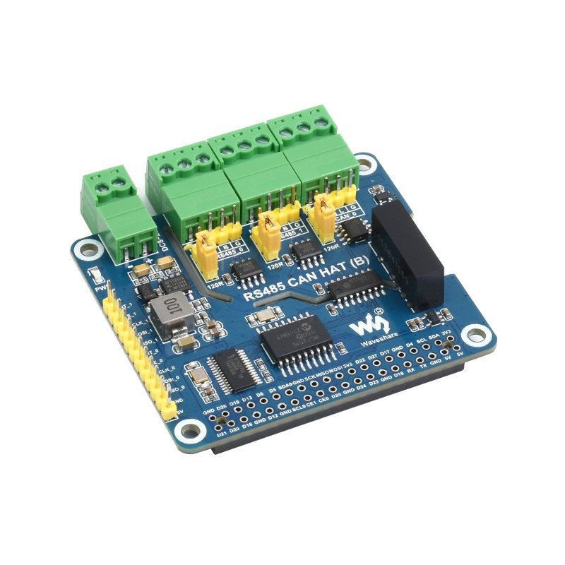 Izolovani RS485 CAN HAT (B) za Raspberry Pi, 2x RS485 i 1x CAN, napajanje 8-28V